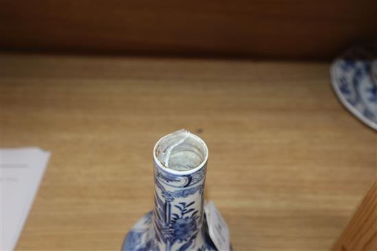 A Chinese blue and white vase, with Kangxi mark height 20cm